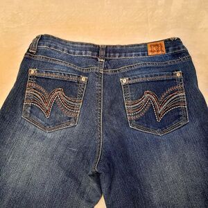 L.e.i. Ashley Low Rise Embellished Embroidered Slim Bootcut Jean Y2k Vintage